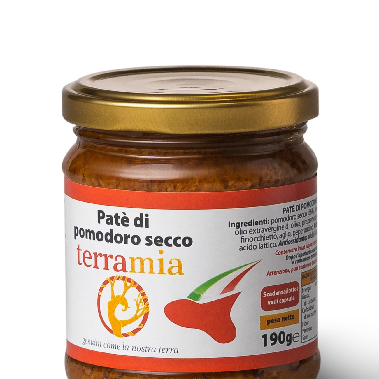 Patè di pomodoro secco e olive con olio extravergine di oliva