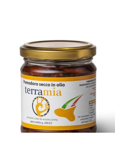 Pomodori secchi in olio di semi di girasole vaso ml 212 sgocciolato gr.150