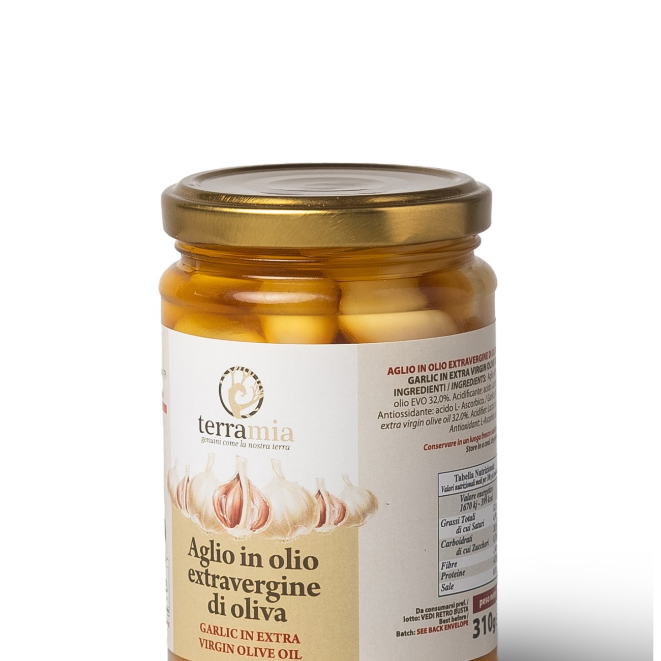 Aglio con olio evo g.280 peso netto