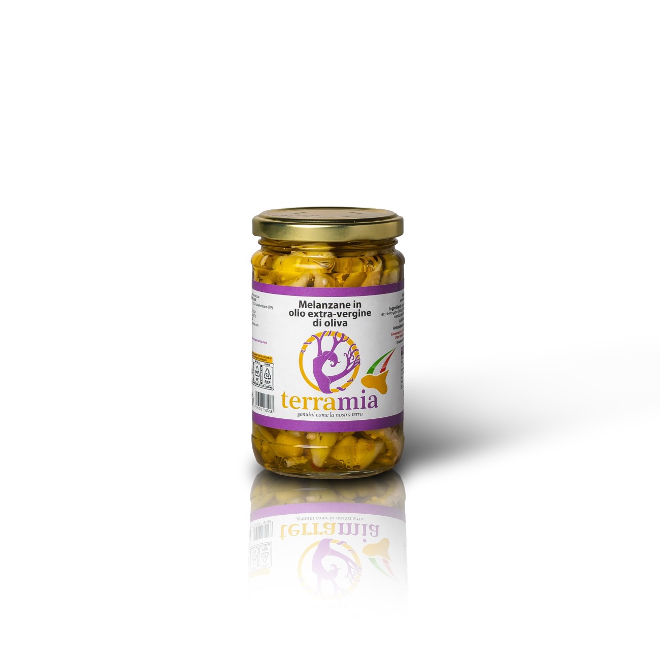 Melanzane a filetti con olio evo g.280 peso netto