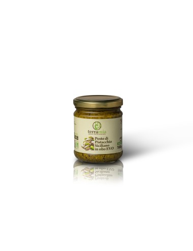 Pesto di pistacchio in olio evo gr 160 peso netto origine Sicilia