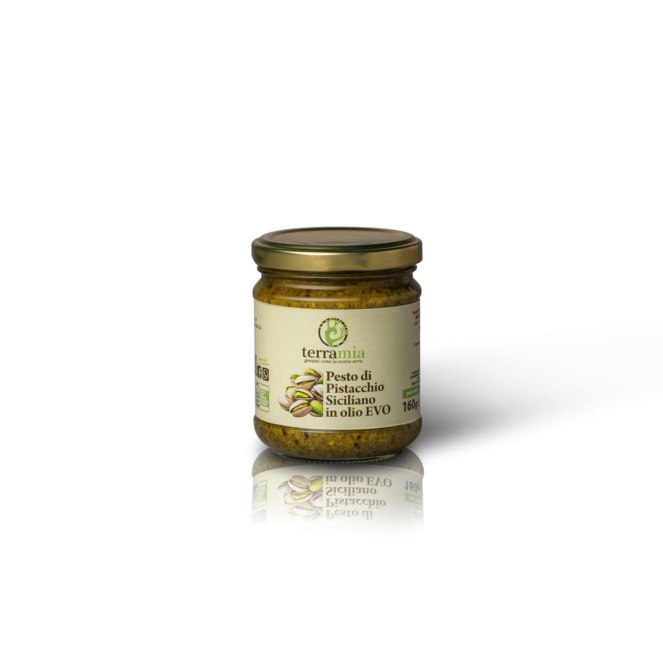 Pesto di pistacchio in olio evo gr 160 peso netto origine Sicilia