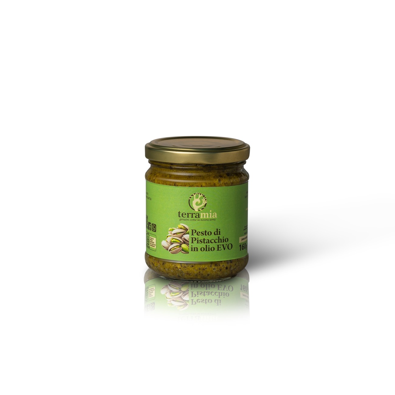 Pesto di pistacchio in olio evo gr 160 peso netto origine Spagna