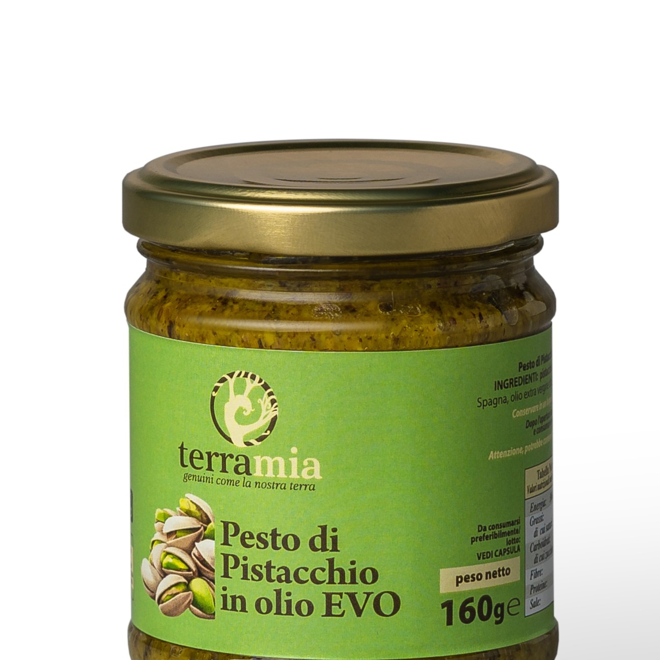 Pesto di pistacchio in olio evo gr 160 peso netto origine Spagna