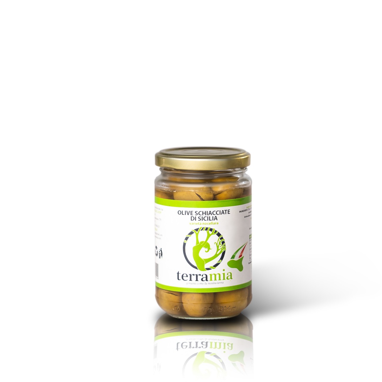 Olive nocellara della valle del belice incise/schiacciate in salamoia maturazione acqua e sale ml 314