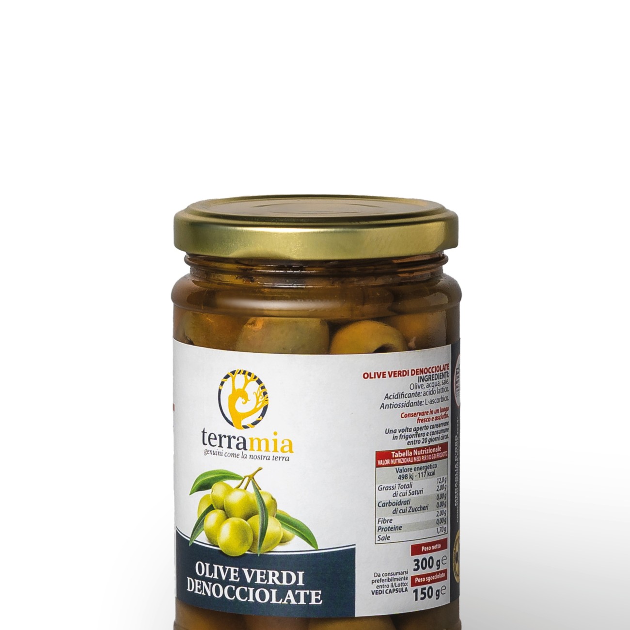 Olive denocciolate dolci in salamoia metodo Castelvetrano ml 314