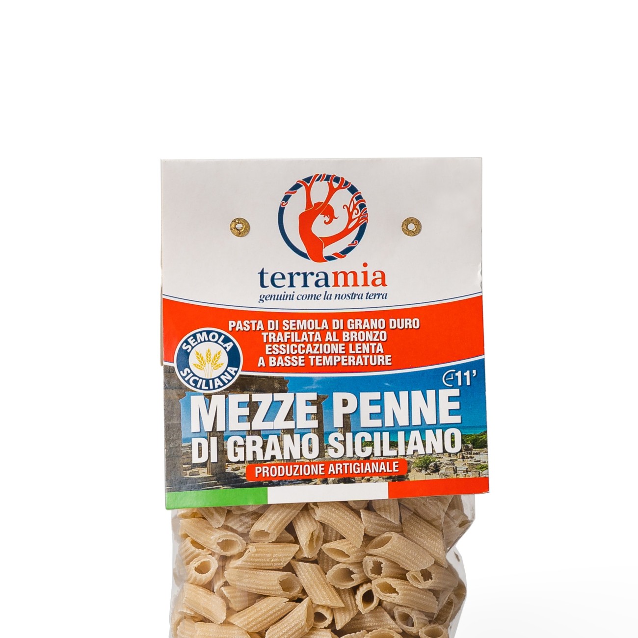 Mezze Penne rigate di semola Siciliana gr 500