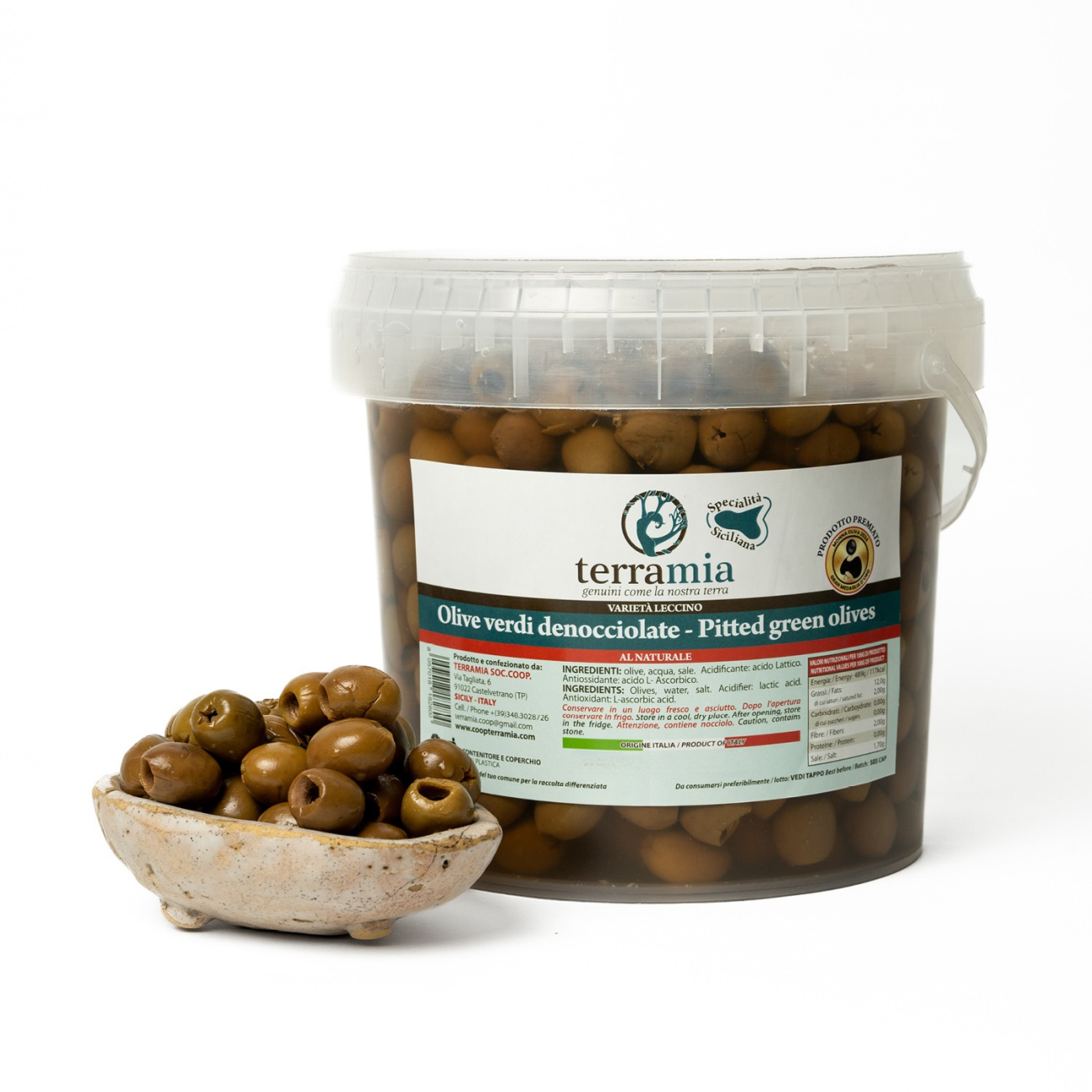 Olive denocciolate varietà Nocellara metodo acqua e sale