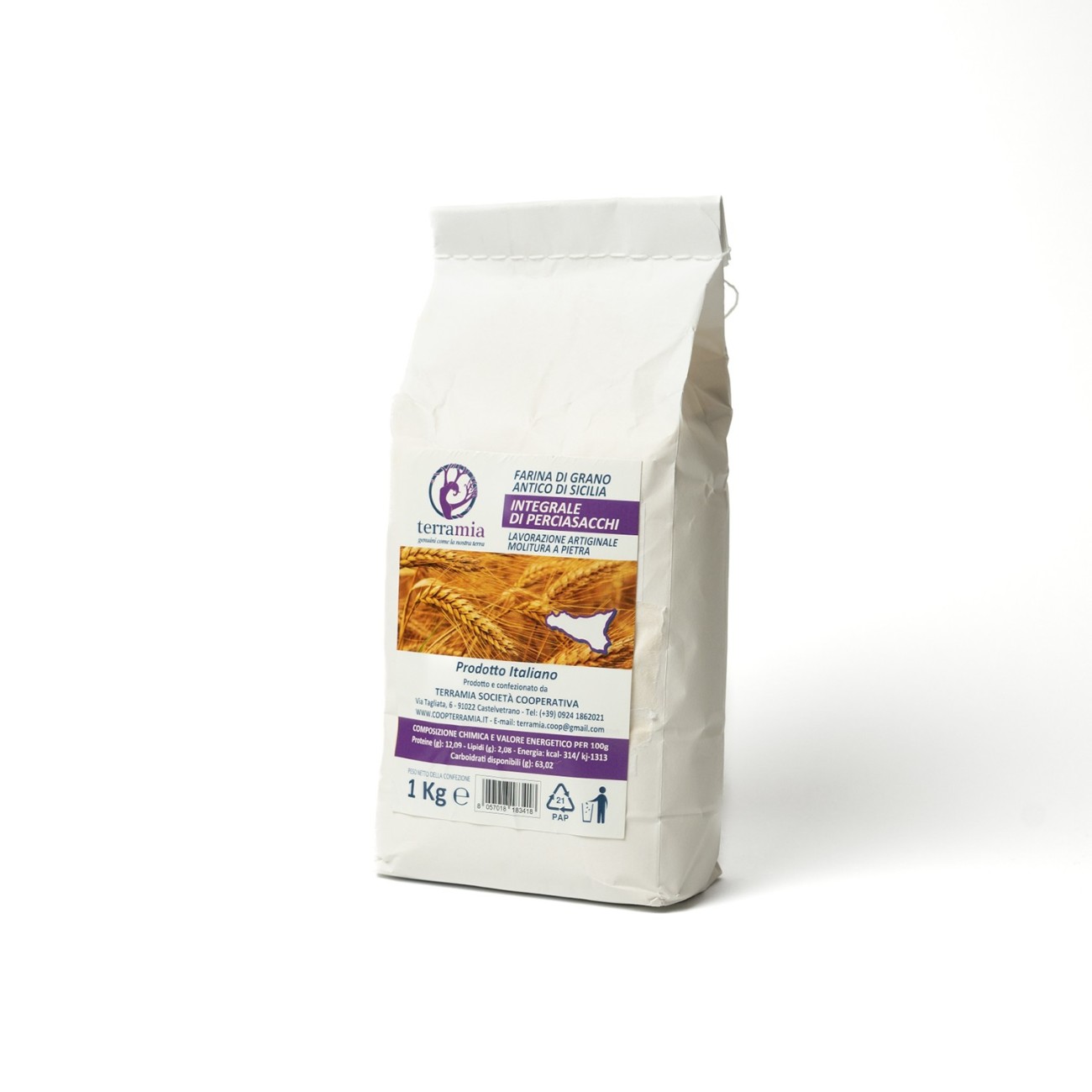 Farina integrale al 100% siciliana kg. 1,00
