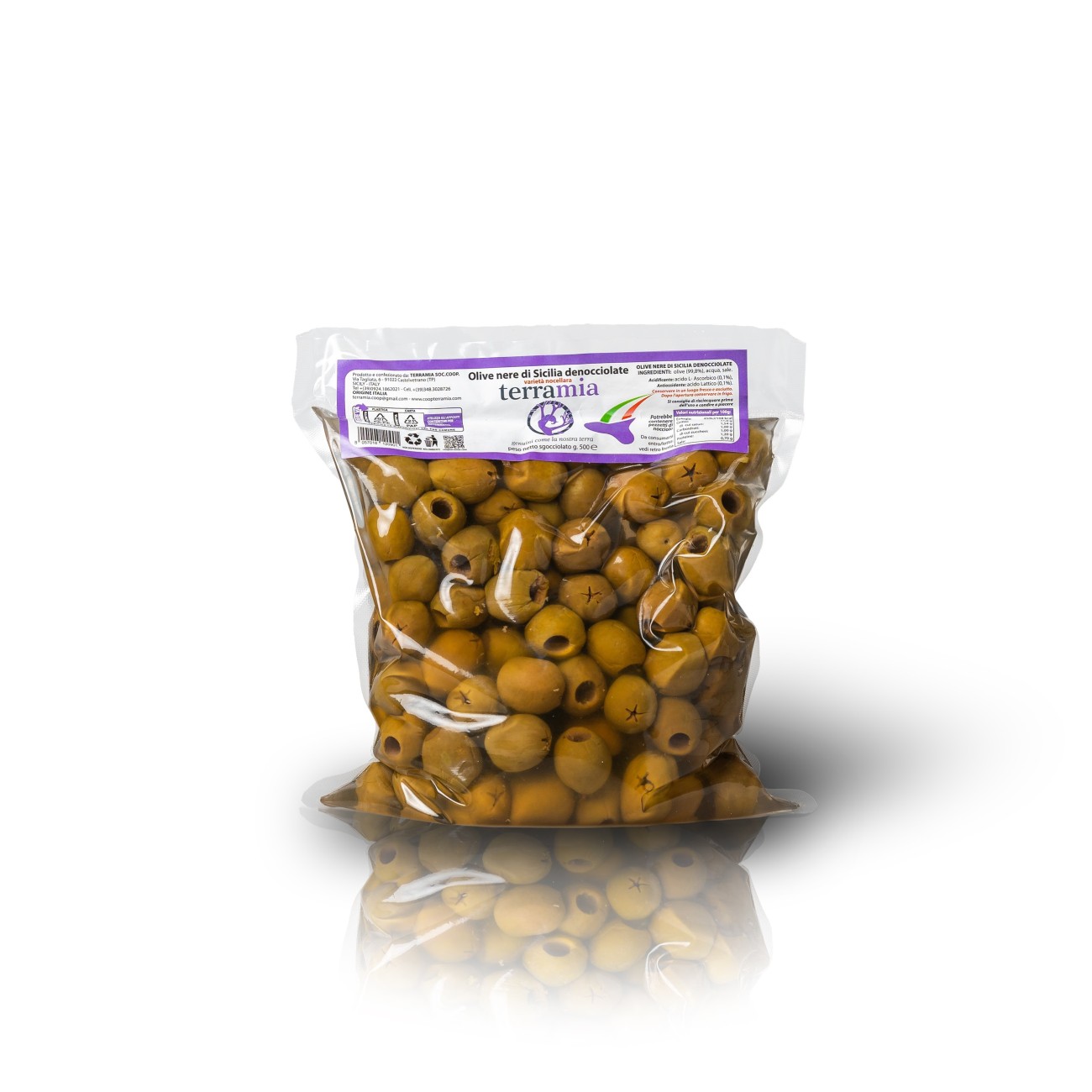 Olive denocciolate in salamoia varietà Nocellara del Belìce metodo al naturale