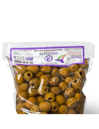 Olive denocciolate in salamoia varietà Nocellara del Belìce metodo al naturale
