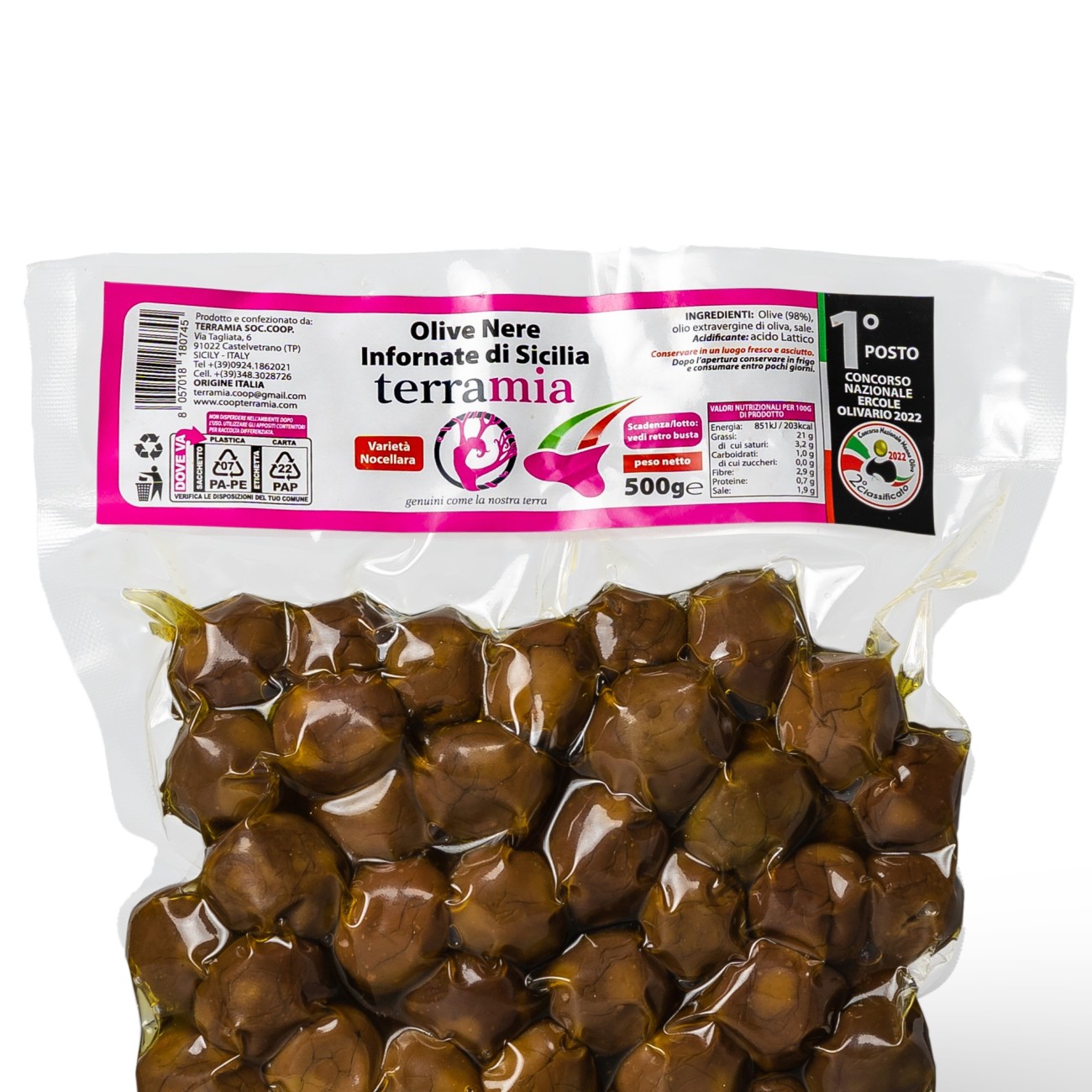 🥇 Olive Nere al Forno Medaglia d'Oro | Terramia