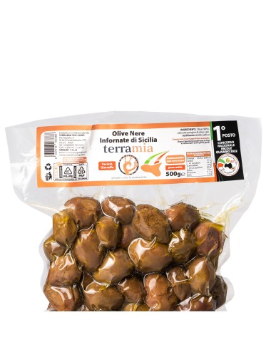 Olive Giarraffa al naturale al forno   | in Busta Formati Vari Peso Sgocciolato (250g - 500-1000g)