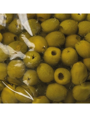 Olive verdi dolci denocciolate metodo Castelvetrano in salamoia varietà Nocellara del Belice