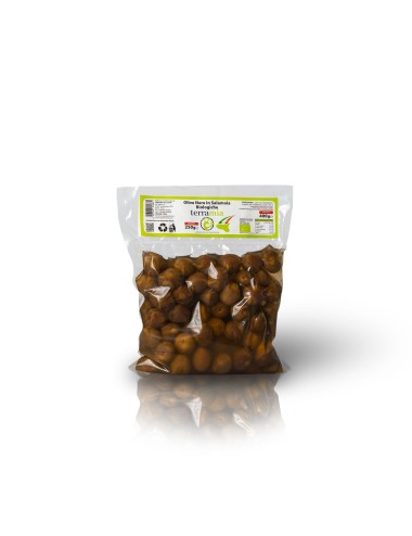 Olive nere al forno Biologiche  Nocellara in salamoia lavorazione acqua e sale in busta