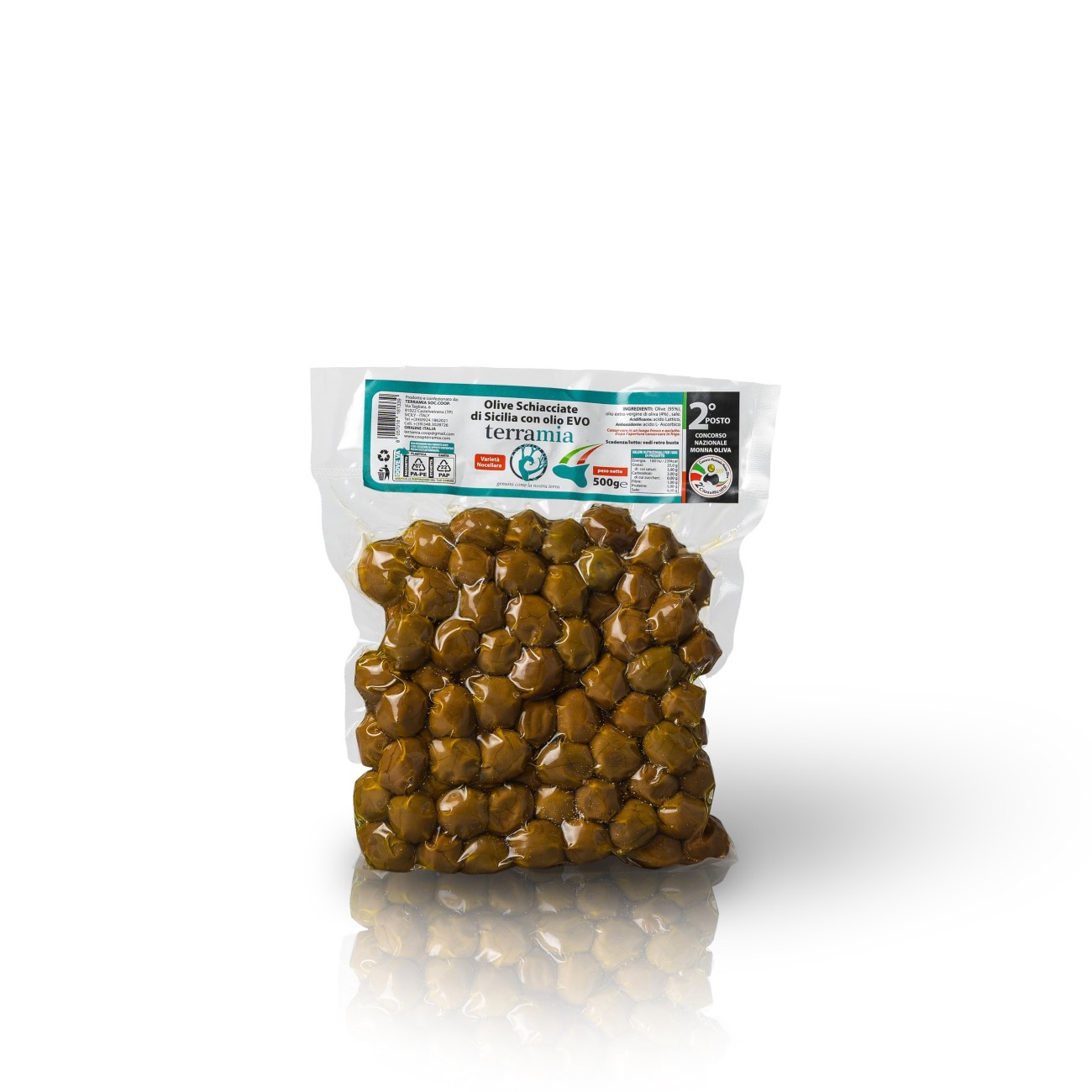 Olive schiacciate con aggiunta di solo olio evo
