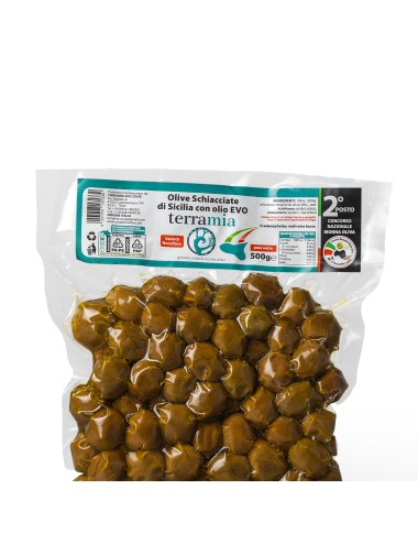 Olive schiacciate con aggiunta di solo olio evo