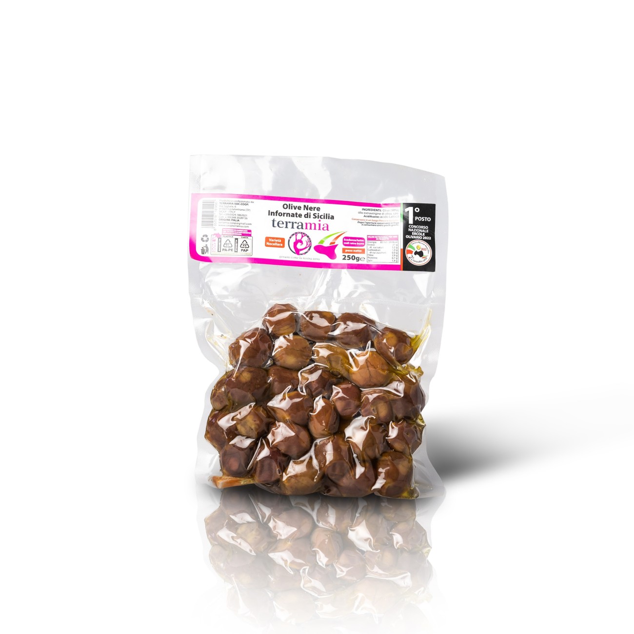 Olive nere infornate con aggiunta di solo olio evo