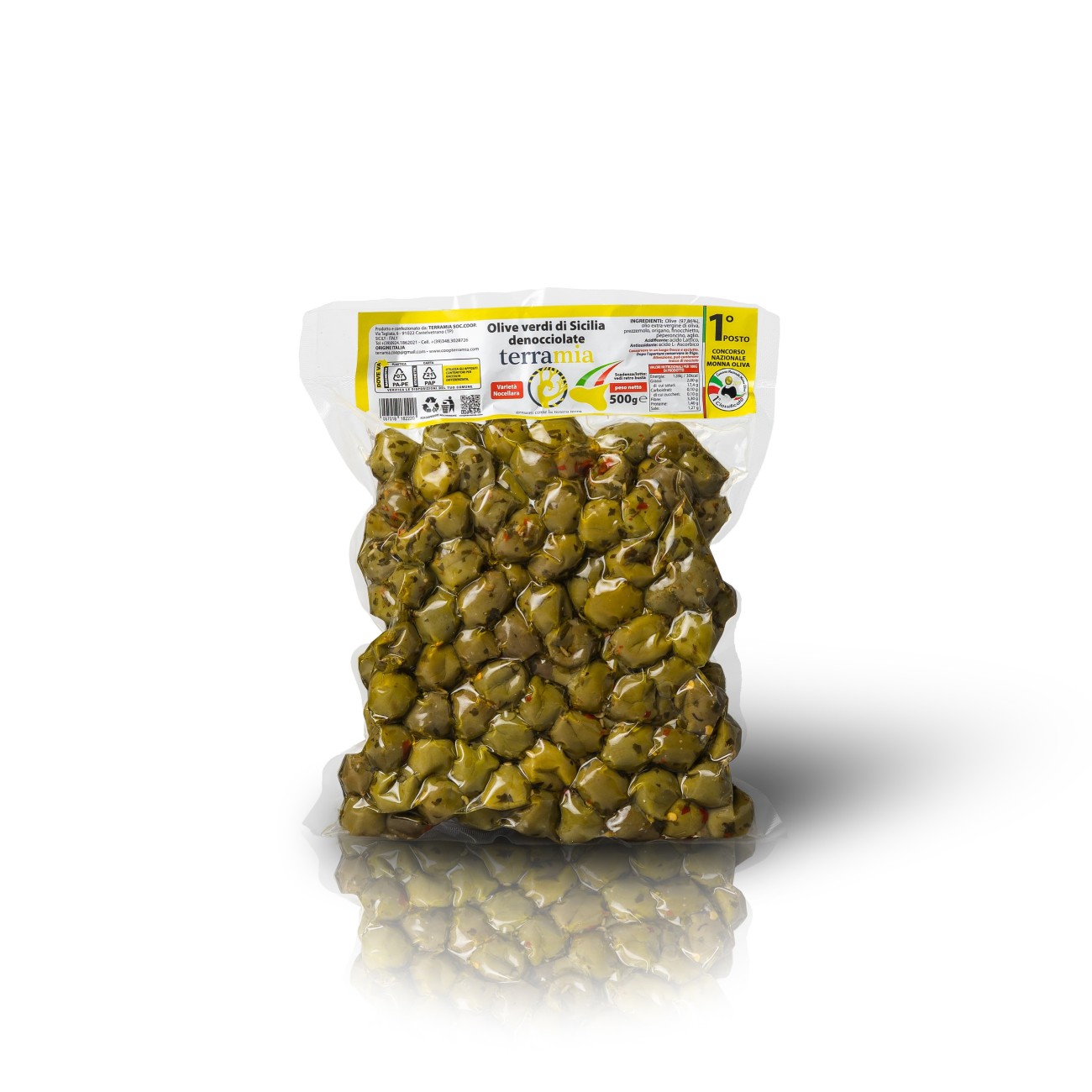Olive dolci denocciolate aromatizzate varietà Nocellara