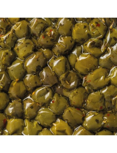 Olive dolci denocciolate aromatizzate varietà Nocellara