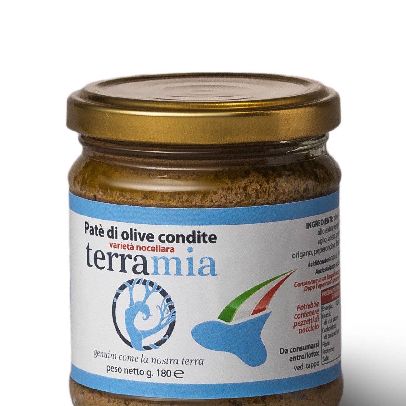 Patè di olive condite varietà nocellara della zona del belice 180 g.