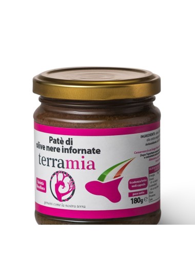 Patè di olive nere al forno varietà nocellara della zona del belice 180 g.
