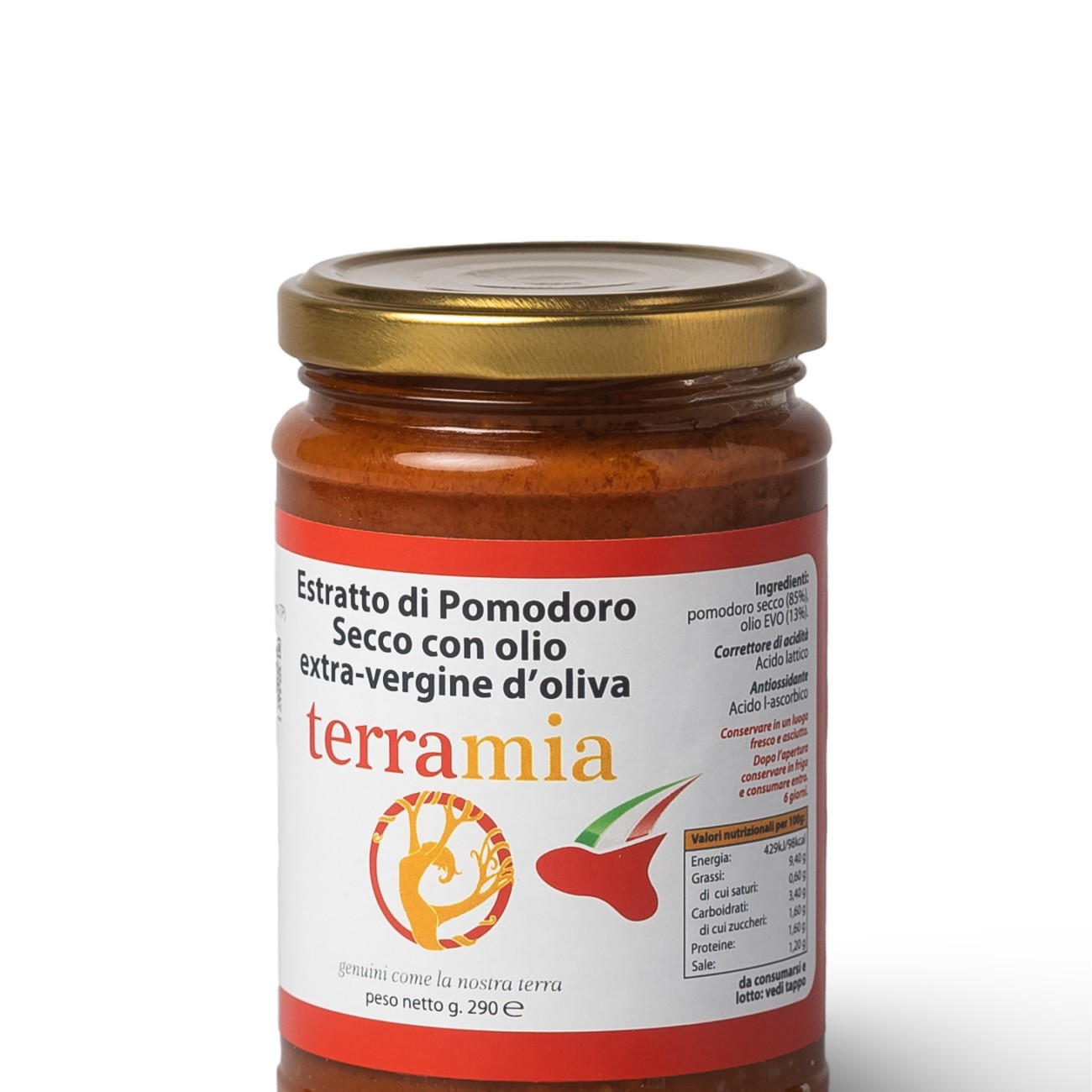 Concentrato di pomodoro secco e olio evo vaso ml 314 g.300