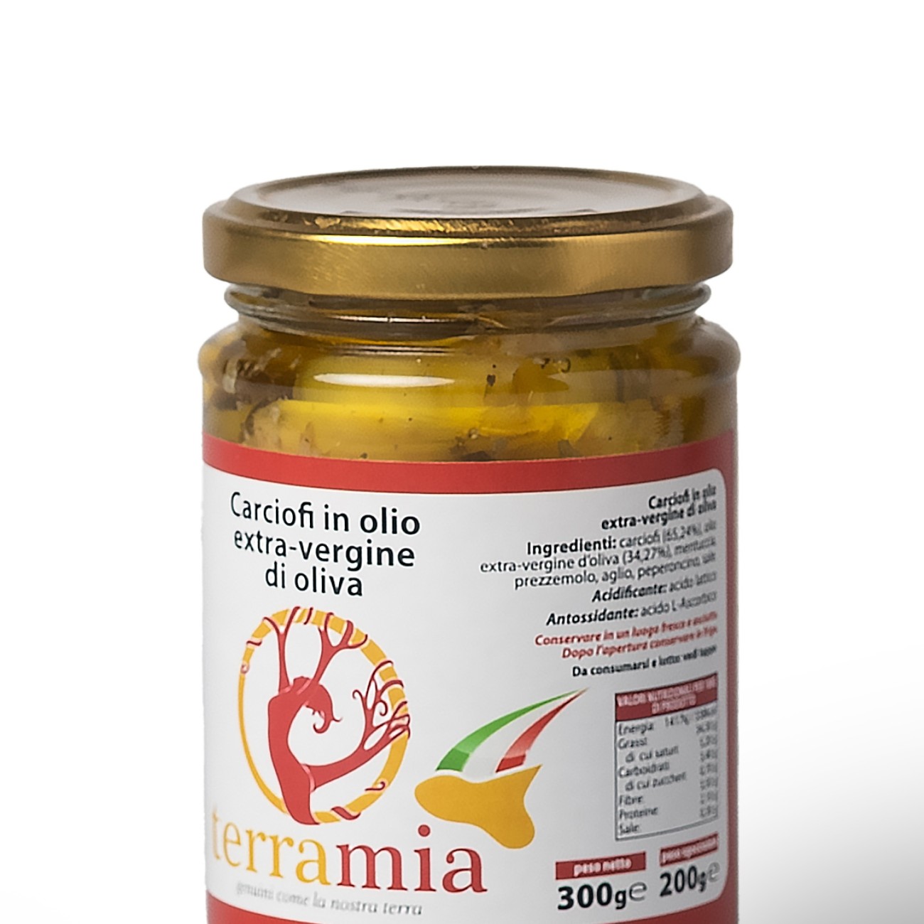 Carciofi tagliati e conditi in olio evo vaso ml 314 evo g. 300